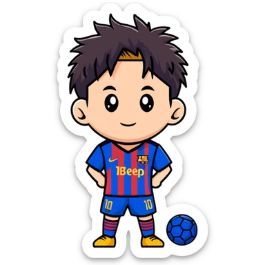 Messi waking up, messy hair sticker