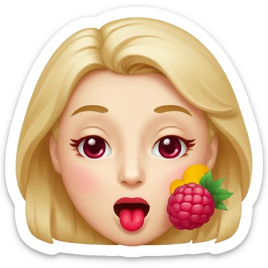 Face winking blowing raspberry sticker