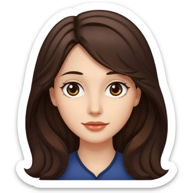 Briseide ha i capelli lunghi lunghi fino alla vita e castano scuro e leggermente ondulati, gli occhi castano scuro e ha il viso allungato sticker