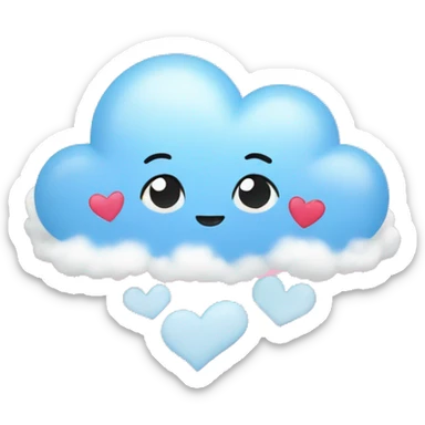 Cloud with hearts  sticker