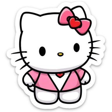 Hello kitty with hearts sticker