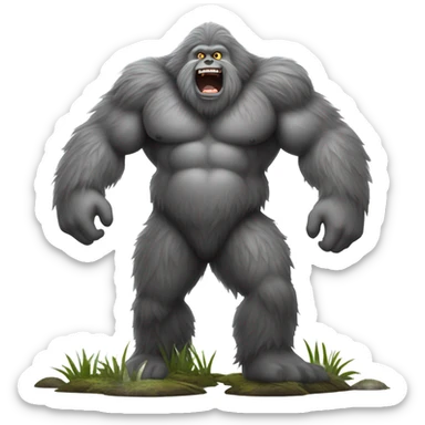 Grey Bigfoot in swamp sticker