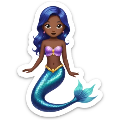 a a si angirl with black mermaid gown sticker