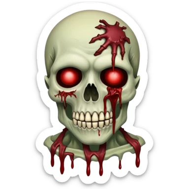 Rotting corpse zombie demons in the style of your bleeding skull art sticker
