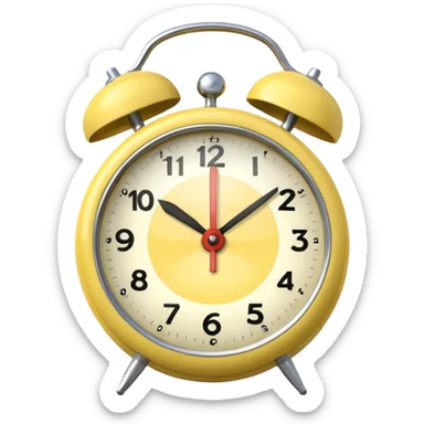 pale yellow alarm clock sticker