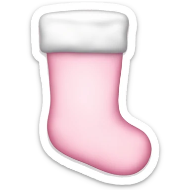  light pink Christmas stocking with bow sticker