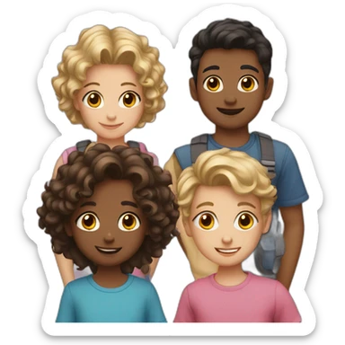 3boys and 3girls sticker