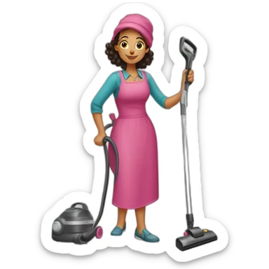 a Moroccan curvy do the housework vacuum cleaner sticker