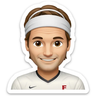 roger federer with head band sticker