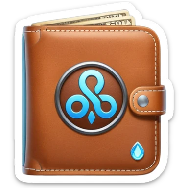friendly wallet with Polkassembly logo and glowing link icon indicating wallet connection to Polkassembly sticker
