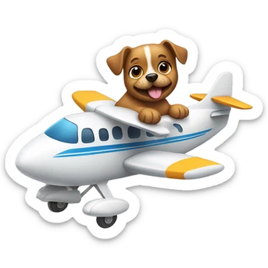 Dog flying an airplane  sticker