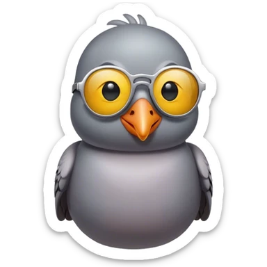 Pigeon on emojis head sticker
