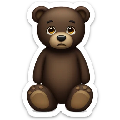 Dark Brown teddy bear dirty sticker