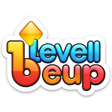 A sticker saying level up  sticker