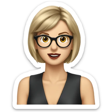 Taylor swift wearing glasses singing with George Clooney  sticker