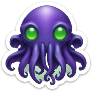green/purple cute cthulhu sticker