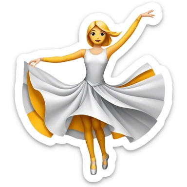 Humanless emoji of Contemporary Dance: bright modern clothing, dynamic abstract shapes, movement lines, and stage lighting like spotlights. The icon should convey the energy and creativity of contemporary dance through symbols and visual elements. Transparent background. sticker