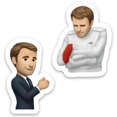 Macron qui me serre la main sticker