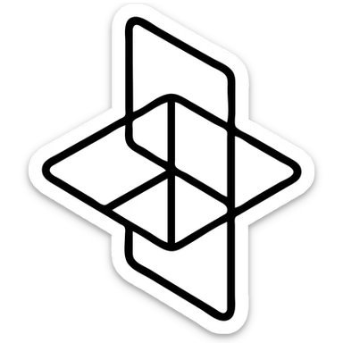 mpr reconstruction icon, three intersecting planes sticker