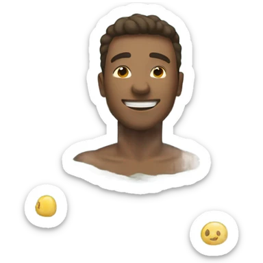 An emoji of a fair-skinned man happily diving headfirst into a pool. sticker