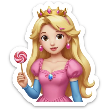 Princess peach with a lollipop sticker