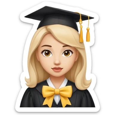 graduate woman with bow  sticker