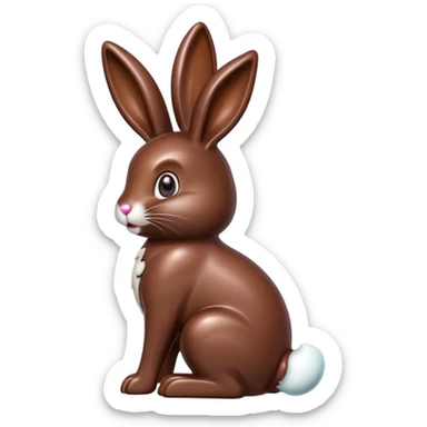 Chocolate Easter bunny with a bite taken out of its rear end sticker