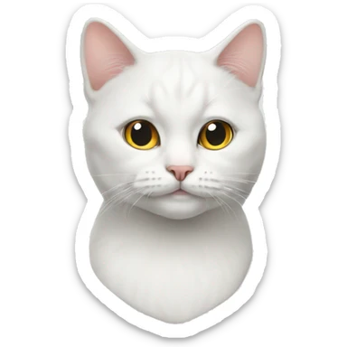 White British cat sticker