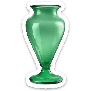 green glass vase wide base thin top sticker