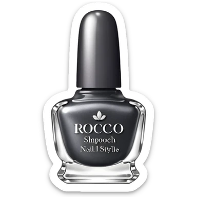 Dark grey metallic rococo style nail polish    sticker