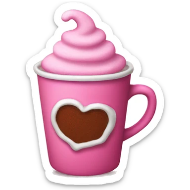 aesthetic Christmas Pink cup of cocoa sticker