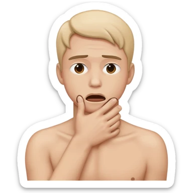 a person pretending to choke them self sticker