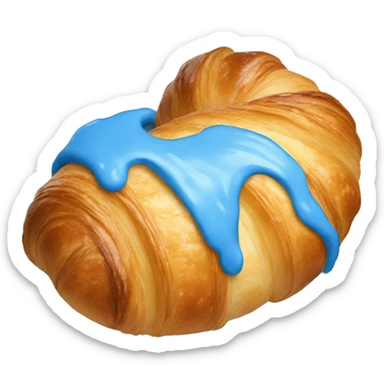 A croissant paint in blue  sticker