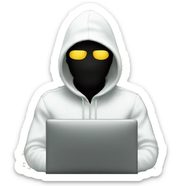 hacker in front of PC terminal sticker
