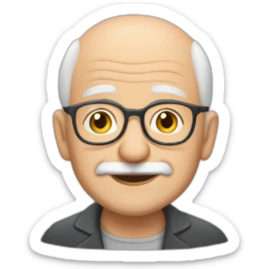 Old bald France grandpa sticker