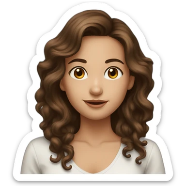 brunette,-hazel-eyed,-with-beautiful-hair, -looks left sticker