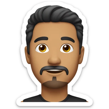 A Latino male with goatee, makeup and eyeliner.  sticker