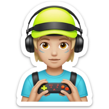 Neon Visor Gamer sticker