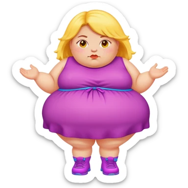 girl with ugly outfit really ugly too bright amazing colors but obese very fat girl sticker