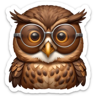 silent owl wearing sunglasses sticker