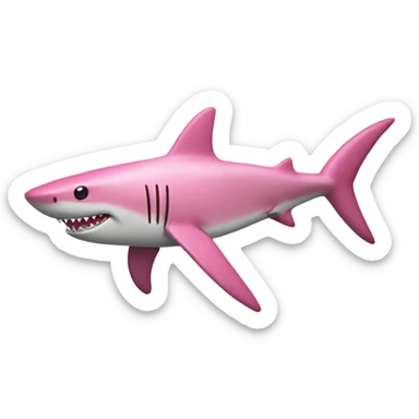 Pink shark sticker