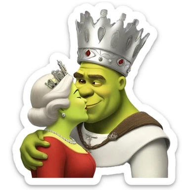 Shrek kissing the queen sticker