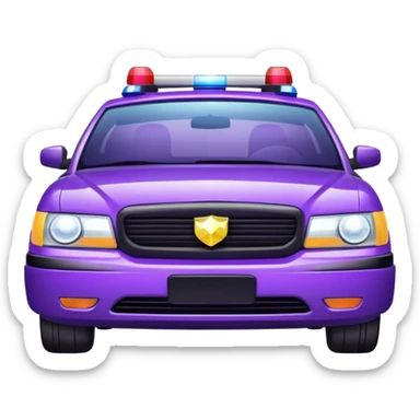 glitter purple police car light sticker