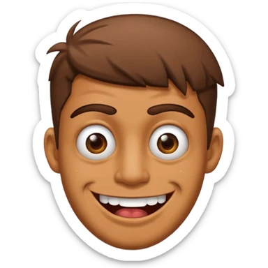 Cool guy with ugly smile and poop sticker