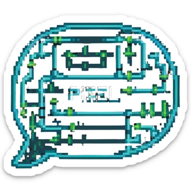 AI chat bubble with circuit patterns, digital conversation icon sticker