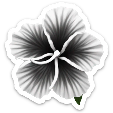 black and white hibiscus flower sticker