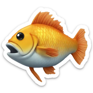 fish wearing a toupee  sticker