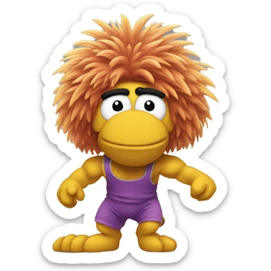 fraggle rocks hot muscle trainer sticker