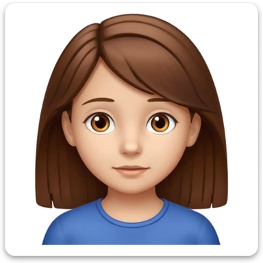 Niña de 9 años  con pelo marrón  sticker