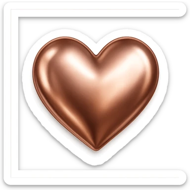 heart with a metallic rose gold finish sticker